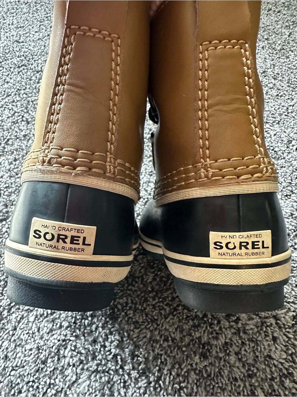 SOREL Kids Tan & Black Sherpa-Lined Waterproof Hiking Snow Boots Size 9 Toddler